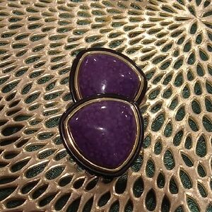 Vintage Purple and Black Earrings